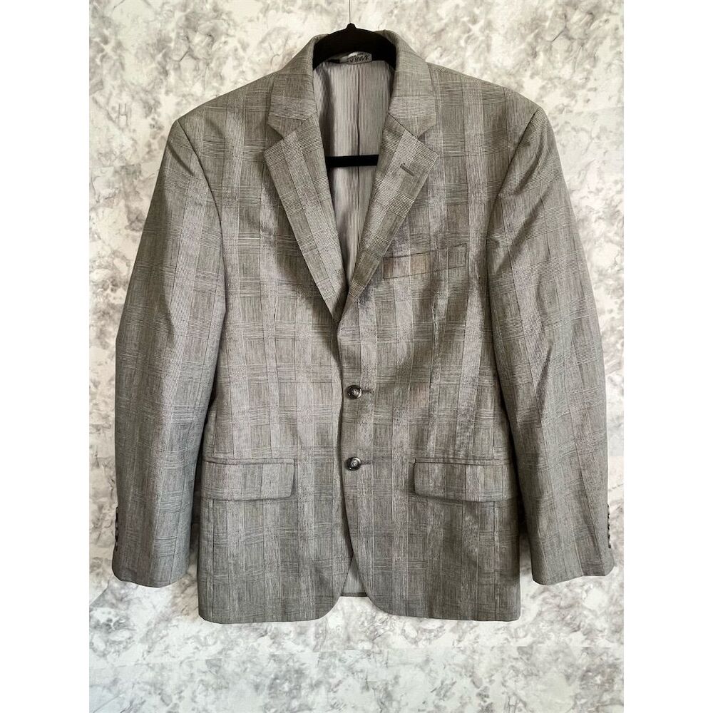Jos. A. Bank Men's Gray Plaid Blazer Size 36 Short‎